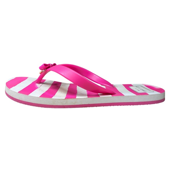 Kate Spade Fifi Flip Flops Sz 7-8 Y2K Pink Bow Embellished Preppy Charm Sandals - Picture 2 of 5